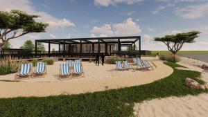 Enkhuizer Strand Chalet Strandpanorama Zweite Reihe mit Zaun Hausnr 203