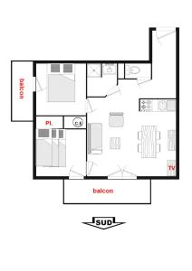 Résidence Les Oursons - Appartement au pied des pistes de lEspace Diamant MAE-2324