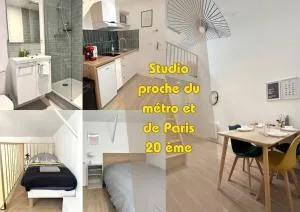 735 Cosy studio mezzanine près de Paris et métro - Bagnolet