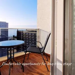 Cozy Sea View Studio#3 Queen Bed Free Wi-Fi Washer Balcony - Minda