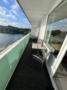 Panoramablick über den See