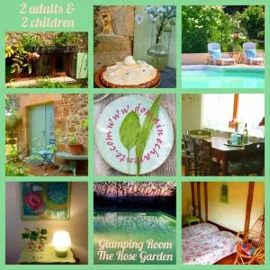 Glamping Room The Rose Garden with own garden - external shower & toilet and kitchen - Suaux