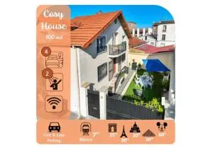 Cosy House with Paris Metro Direct Champs Elysées Eiffel Montmartre - Aubervilliers