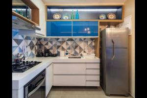 Cupe Beach Living - Flat Luxo 2 suítes decorado térreo frente piscina