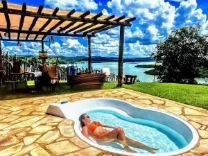 Chalé Mirante, piscina, cachoeira, lago e vista espetacular - 阿巴迪亚尼亚