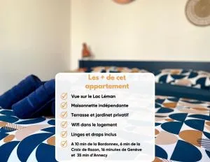 Coquette maisonnette - Vue Jet d'eau - Lac Léman - Arbusigny