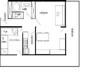 Résidence La Meije - 2 Pièces 6 personnes - LA MEIJE - 062ME- PLAGNE CENTRE MAE-5794