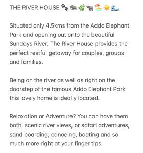 The River House - Addo Elephant Park