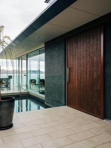 Luxury waterfront home with pool and beach access