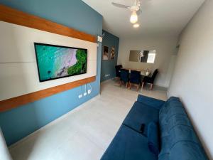 Apartamento completo, 3 quartos com ar condicionado, churrasqueira na sacada, piscina no cond, ao lado da Praia Grande e na cara do gol para a centralidade comercial turística do itaguá!