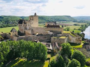 DREAM HOUSE in front of CHATEAU DE BEYNAC in Perigord , Dordogne