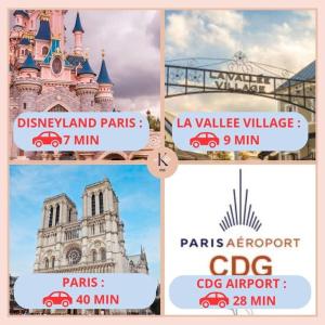 Appartements Orphee by Kleidos - Disney 10min! Superbe T2, 4P, Parking gratuit, Balcon : photos des chambres