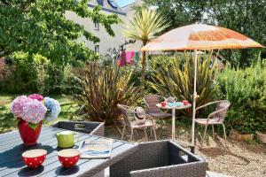 Maisons de vacances LocaLise - M8B - Ty Katell-Roz - Maison de plain-pied avec un terrain entierement clos a quelques pas de la plage et du centre - Wifi inclus - Draps inclus - Animaux bienvenus : photos des chambres