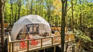 Luxe 2 Bed Dome w Hot Tub Deck Fire Pit & Bath - Capon Bridge