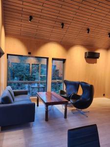 Nyoppført hytte med mulighet til å leie badestamp