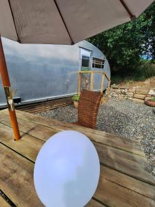 Airstream style caravan with optional hot tub