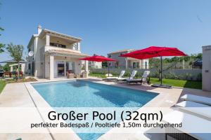Villa Falco für Familien, bis 6 Personen, 3 Schlafzimmer mit Bad en Suite, Pool mit Loungebereich, G 
