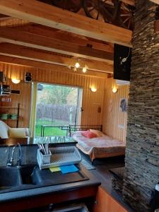 Cottage with fireplace and sauna