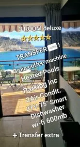 DELUXE 3 Rooms74m2,2Air Condit 2TV SEAVIEW on AMADORES,2 heatPOOLs, PARKING, 600 MB,Dishwasher,2Lift,,3 BEACHes - Playa del Cura