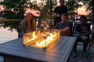 Panoramic Sunset View Waterfront Firepit
