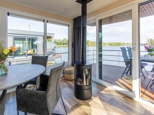 Houseboat with edge of a holiday park
