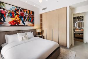 Pool side view at Dubai Creek Harbour by DuStay