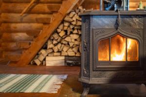 Mysig timmerhus i skogen med privat bastu nära sjön