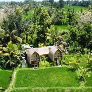 Kawig Bamboo House - Ricefield view, Eco Bamboo Home - Tampaksiring