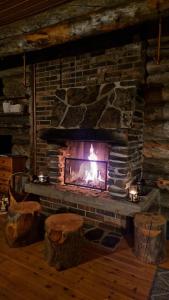 Hillavilla in the shore of lake Inari