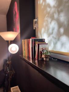 Pallet bed with lights small studio