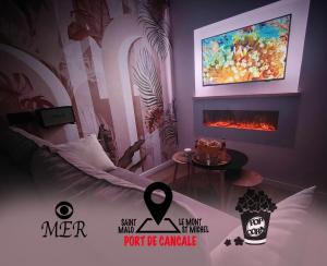 Appartements La MerVeille by MRODBNB - Appart Neuf - Apercu Mer - 25m Plage & Resto - Cine - cheminee - Popcorn : photos des chambres