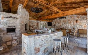 Rustic stone holiday house with pool