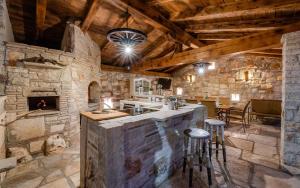 Rustic stone holiday house with pool