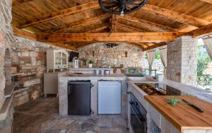 Rustic stone holiday house with pool