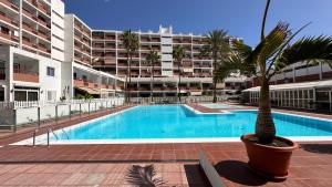 Top-Apartment in Apartamentos Danubio, 4 Etage, Poolblick und seitlicher Meerblick, Wohnzimmer und 1 Schlafzimmer, im Herzen von Playa del Inglés , Gran Canaria