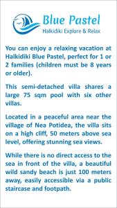 Blue Pastel-cliffside villa, shared pool, wild sandy beach nearby