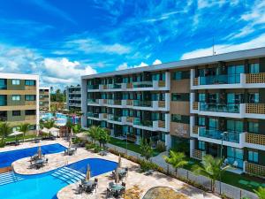 Flat Luxo Oasis do Mana 350m da praia, Polo Aquático-2Qts, 2Gar