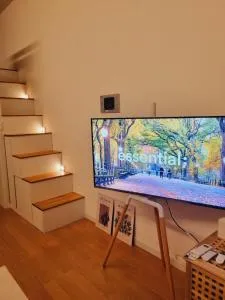 Yellow House - Duplex, Night view, White modern interior - Taisei-ri