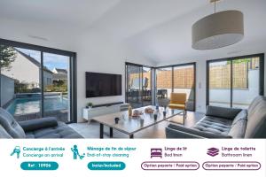 Maisons de vacances Villa moderne avec piscine pour 15 personnes ! : photos des chambres