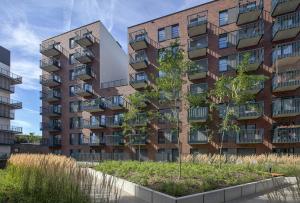 Modern City Square Apartment with Balcony