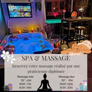 Appartements App jacuzzi & piscine privee - loveroom - Suite Emeraude : photos des chambres