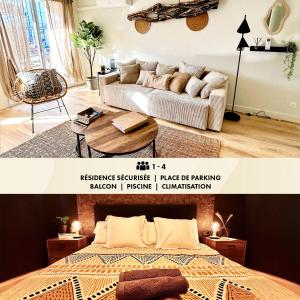 Modern 1 Bdr + Balcony + Free Parking + AC + Pool