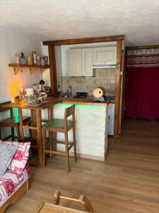 Studio avec cheminée et jardin