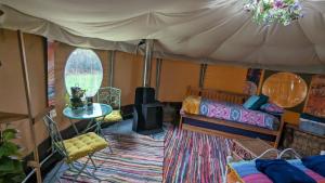 Cosy Glamping Yurt with log burner on our smallholding, ideal family getaway or romantic retreat