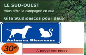 Maisons de vacances Gite Le Trefle Studioescos : Maison 1 Chambre