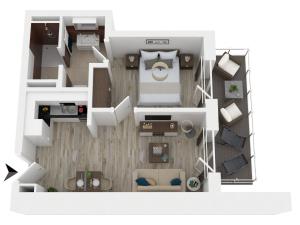 Kleine Welle - Haustierfreundliches Zwei-Zimmer Apartment mit Südbalkon und Platz für drei Personen im ersten Obergeschoss