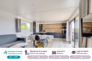 Résidence avec piscine, chalet pour 4