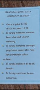 Zayn villa Homestay syariah