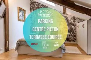 Maison et appartement attenant pour 10 personnes avec terrasse, cour et parking - Ousse