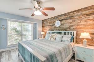 Steps to Beach Ocean-View Galveston Condo!